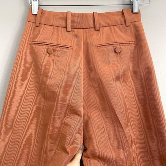 Gucci Orange Taffeta Moire Pleated Barrel Leg Pants - 36/25" Waist 🇮🇹 - Picture 11 of 15